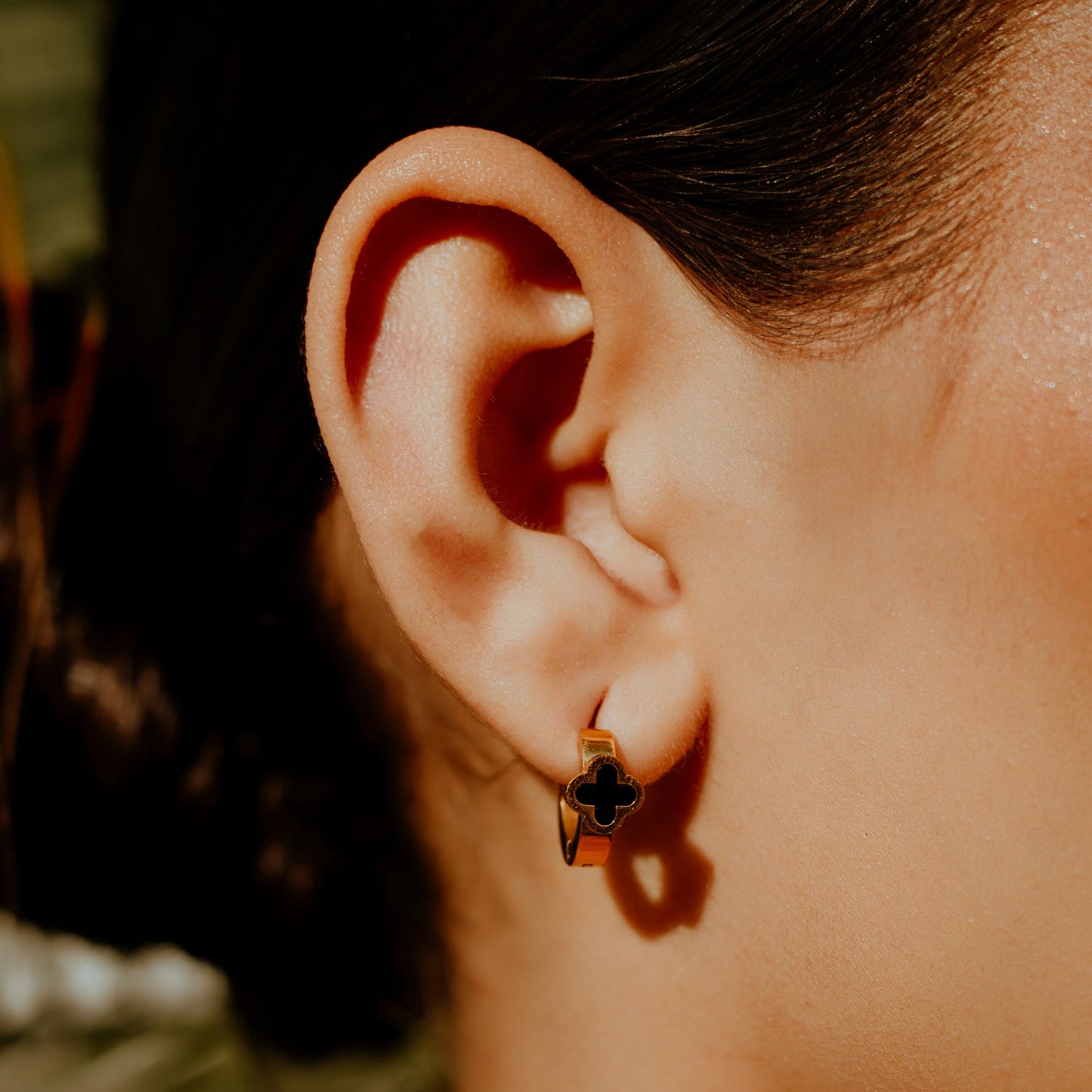 Aretes Trebol Negro