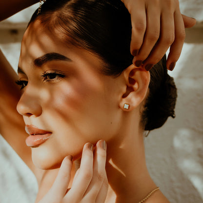 Aretes Trebol Blanco
